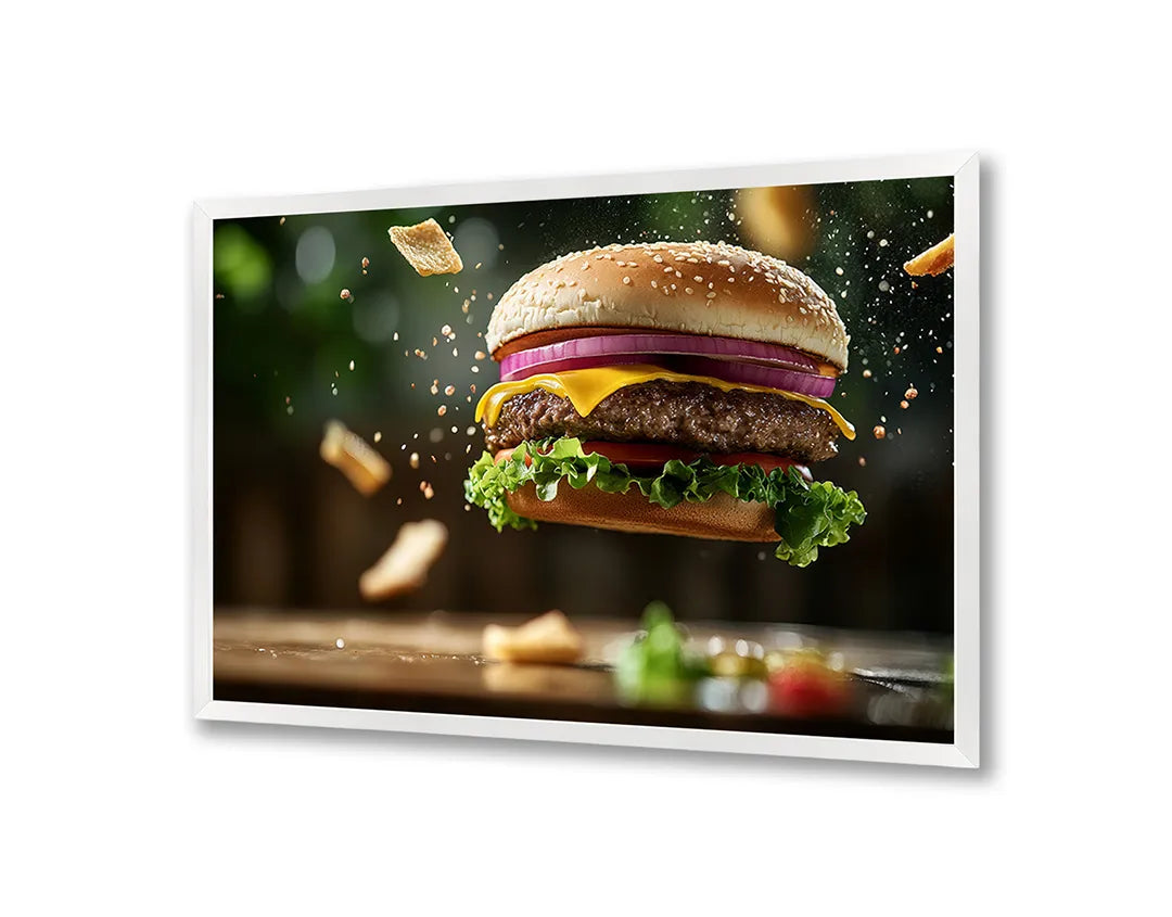 Metall Magnetboard mit hochwertigem Fliegende Hamburger Zutaten Design
