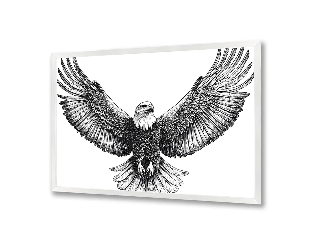 Metall Magnetboard mit hochwertigem Fliegende Adler schwarz weiß Design