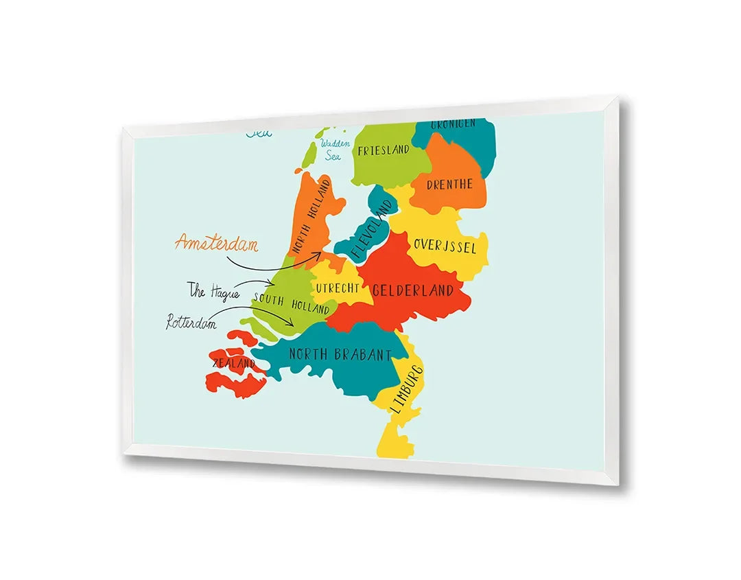 Metall Magnetboard mit hochwertigem Farbige Provinciekaart Von Niederlande Design