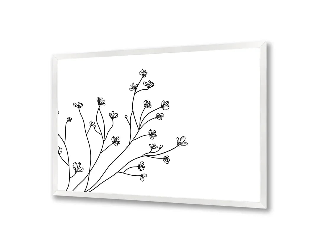 Metall Magnetboard mit hochwertigem Feine Zweige mit Blumen Linienzeichnung Design