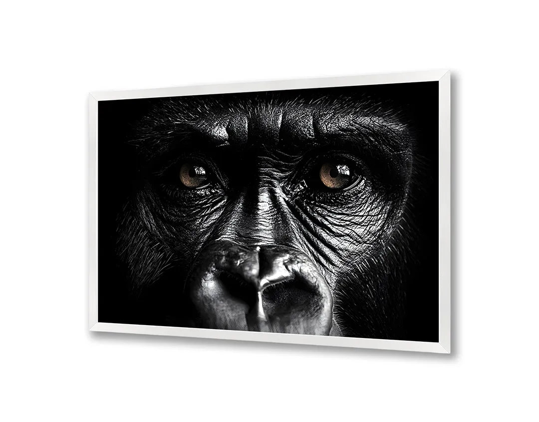 Metall Magnetboard mit hochwertigem Gorilla Gesicht Close Up dunkel Design