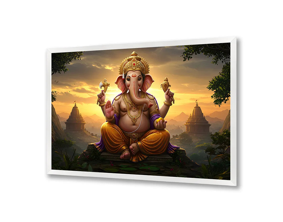 Metall Magnetboard mit hochwertigem Ganesha Gottheit Licht Design