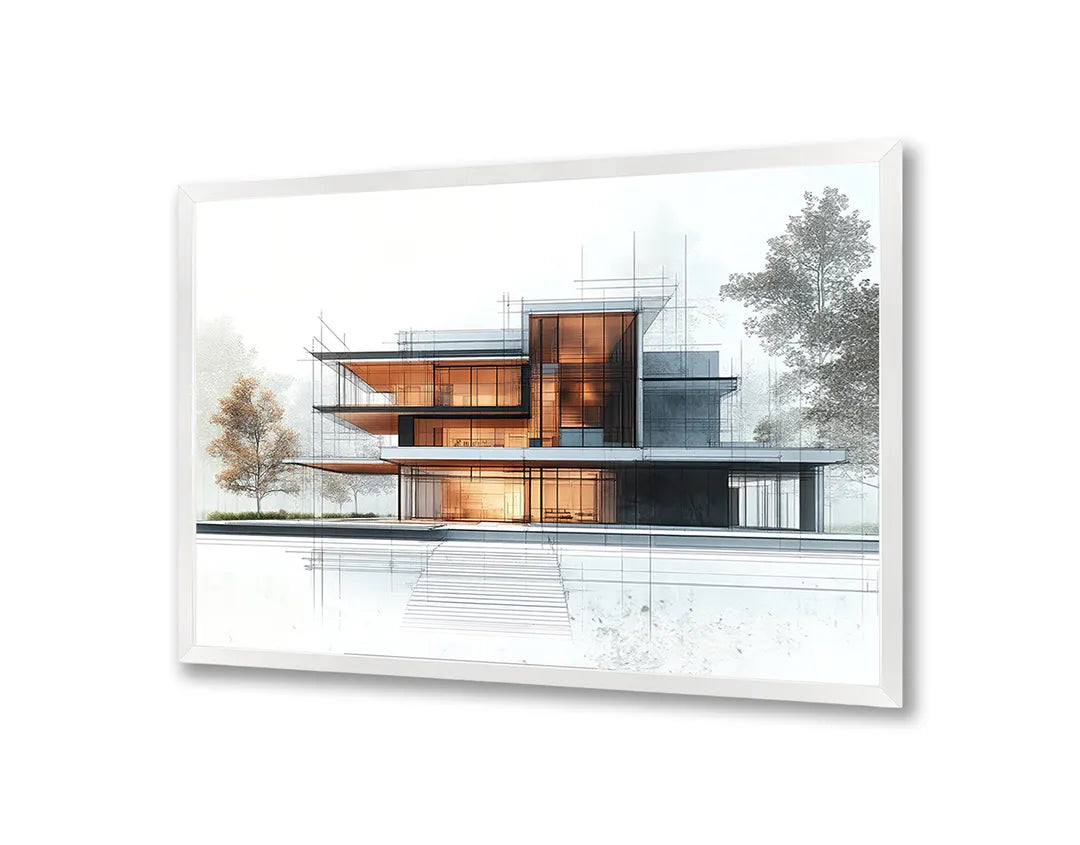 Metall Magnetboard mit hochwertigem Modern Haus Architektur Ufer Design