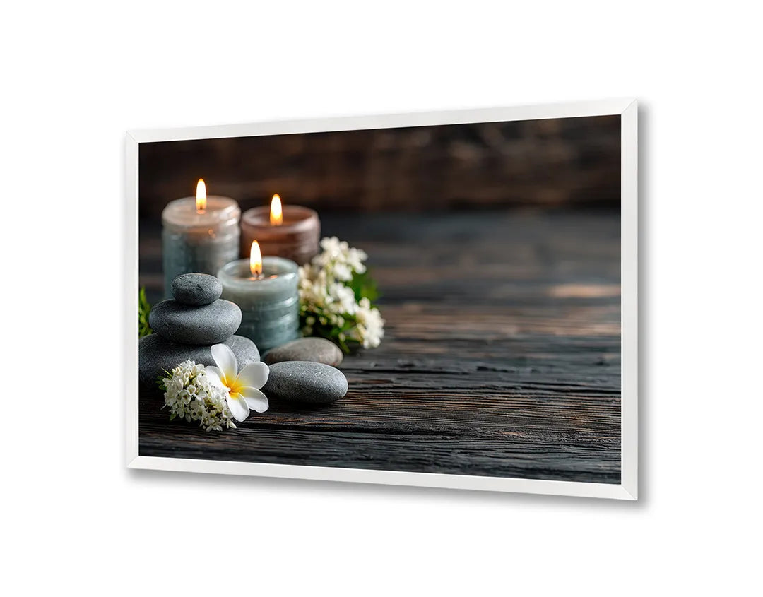Metall Magnetboard mit hochwertigem Spa Steine Kerzen Orchidee Design