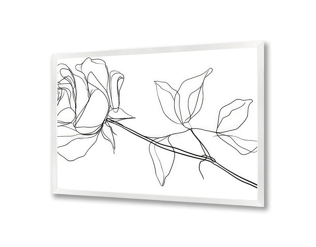 Metall Magnetboard mit hochwertigem Rose Linienzeichnung minimalistisch Design
