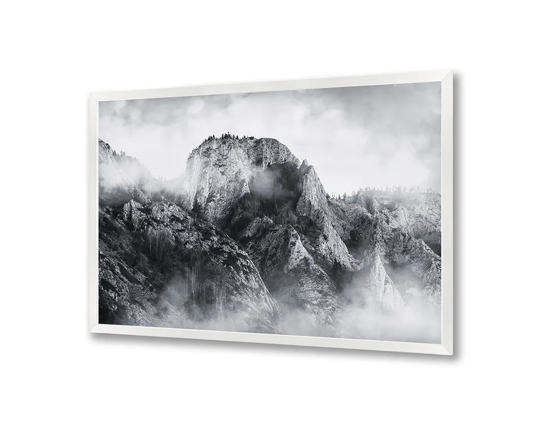Metall Magnetboard mit hochwertigem Mistige Bergtoppen Design