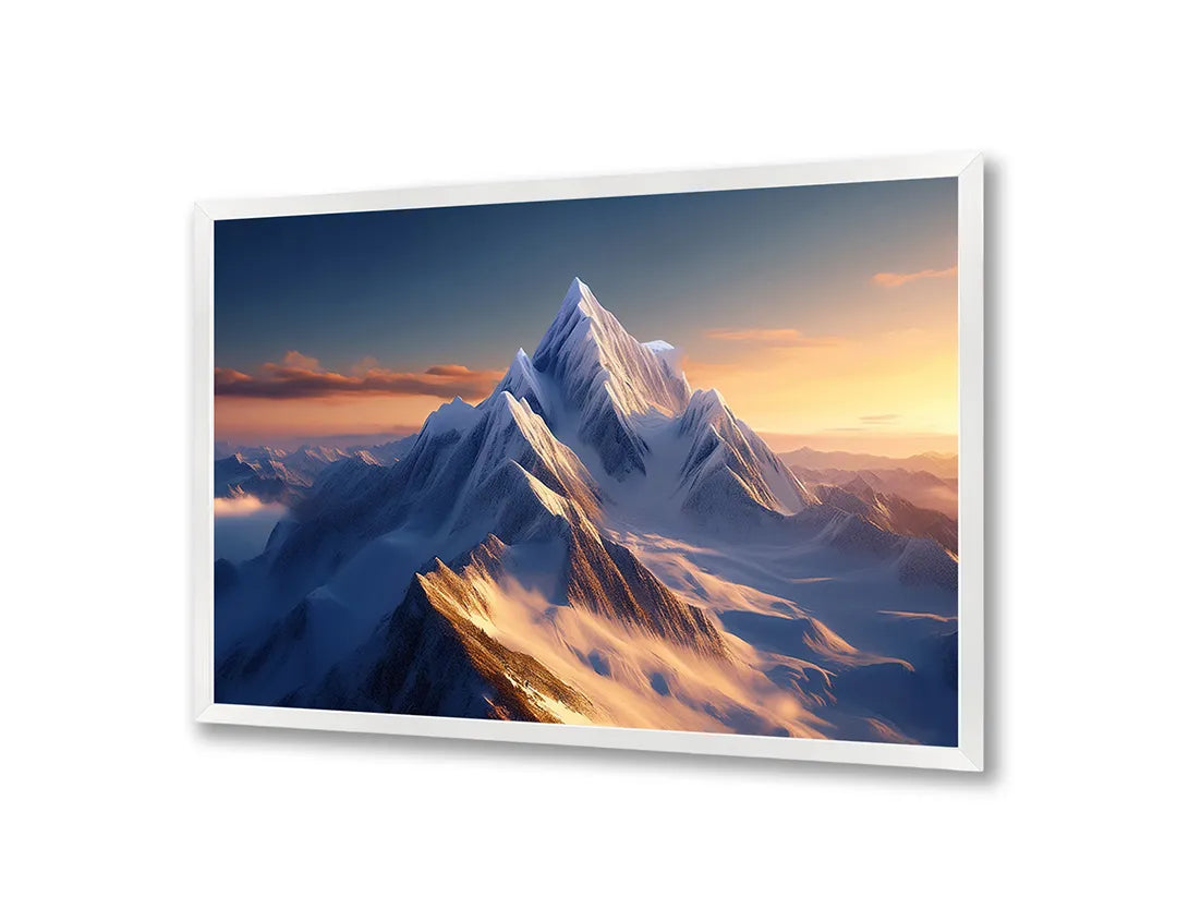 Metall Magnetboard mit hochwertigem Berggipfel Sonnenuntergang Winter Design