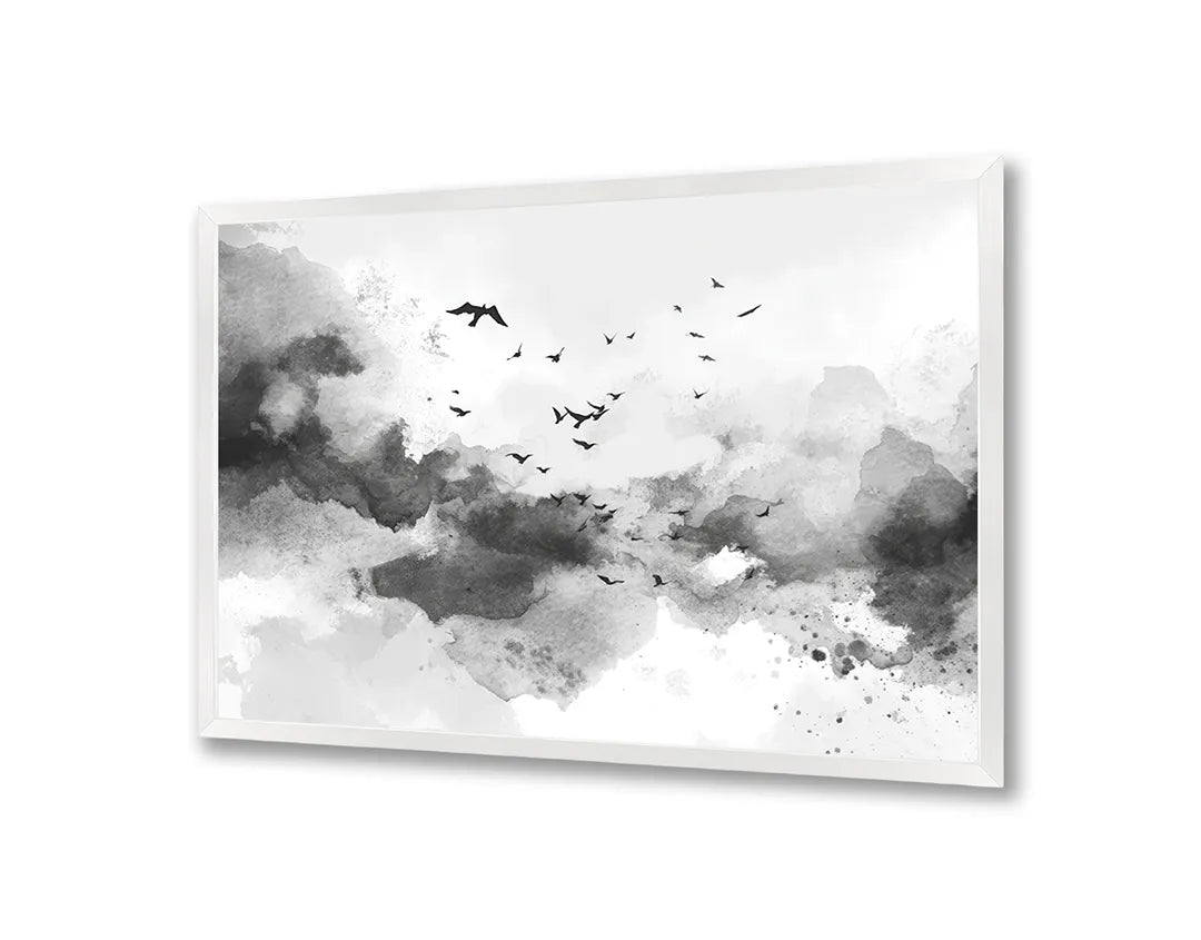 Metall Magnetboard mit hochwertigem Abstrakte Wolken Farbe schwarz weiß Design
