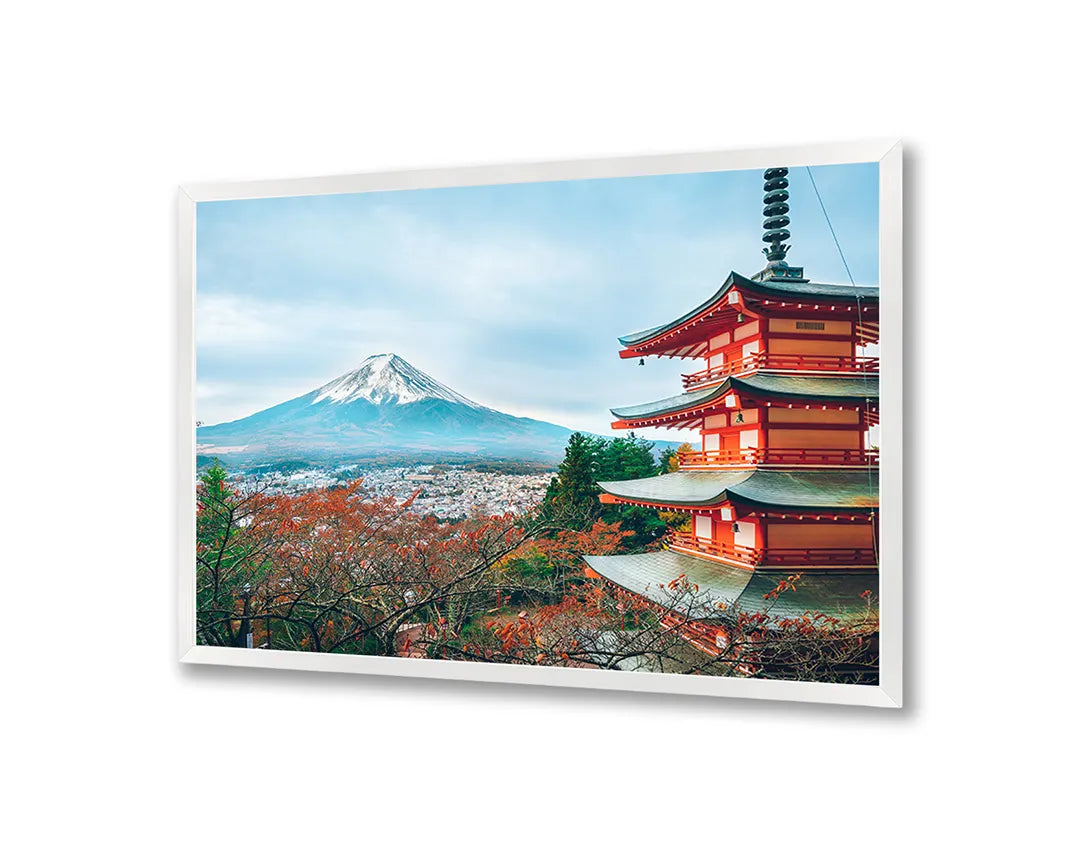 Metall Magnetboard mit hochwertigem Mount Fuji Und Pagode In Der Herfst Design