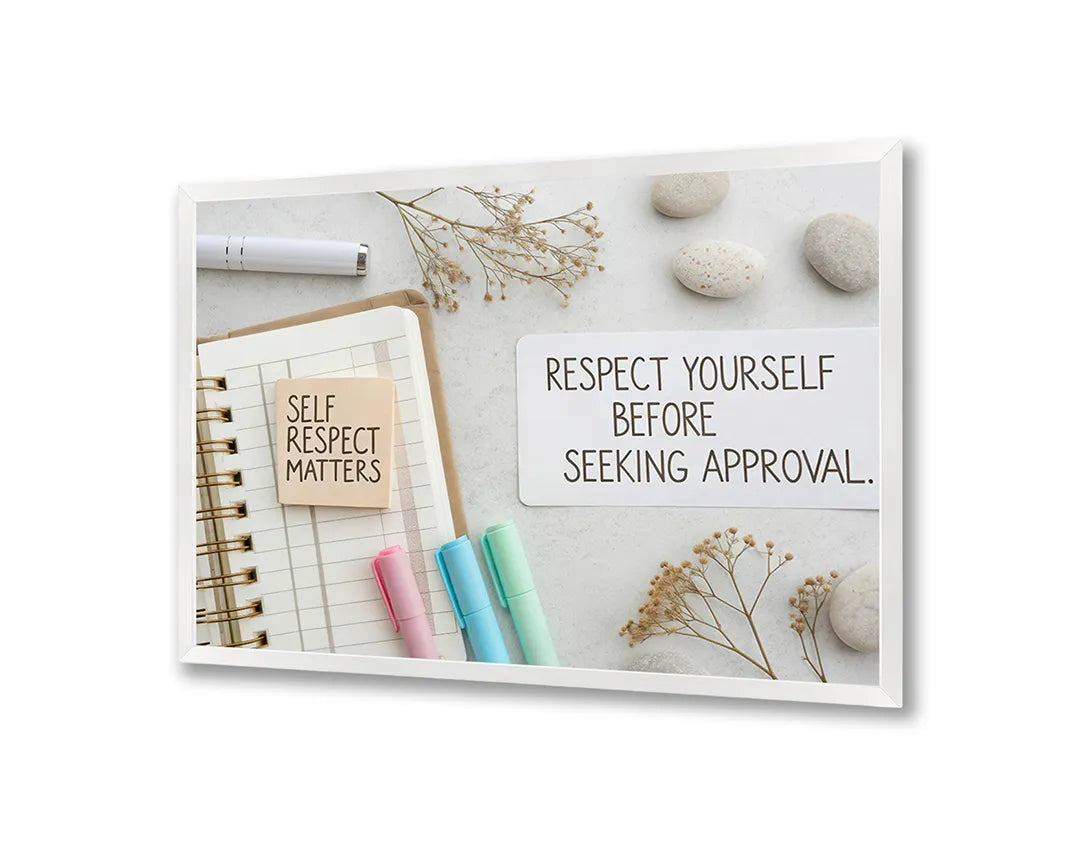 Metall Magnetboard mit hochwertigem Respect yourself Zitat notitie Design