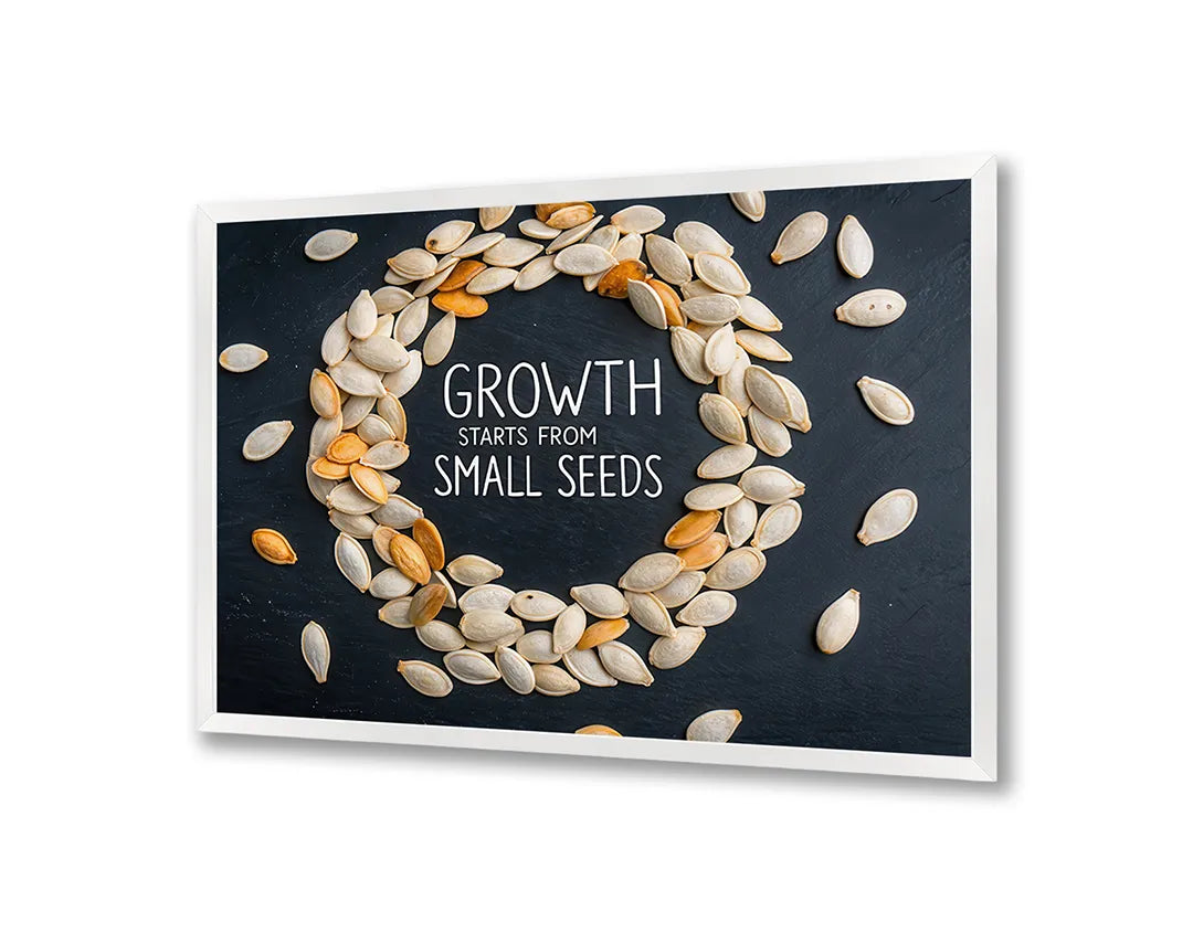 Metall Magnetboard mit hochwertigem Growth starts with small seeds Design