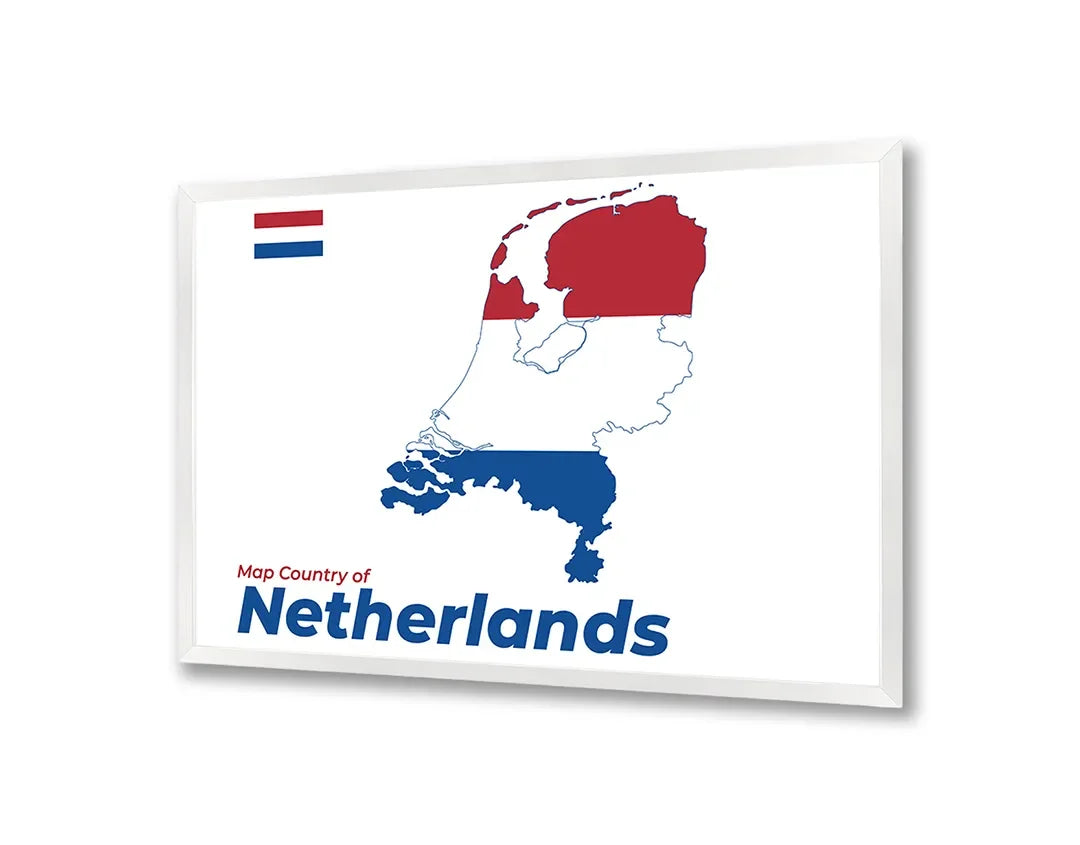 Metall Magnetboard mit hochwertigem Niederlande Flagge Landkarte Design
