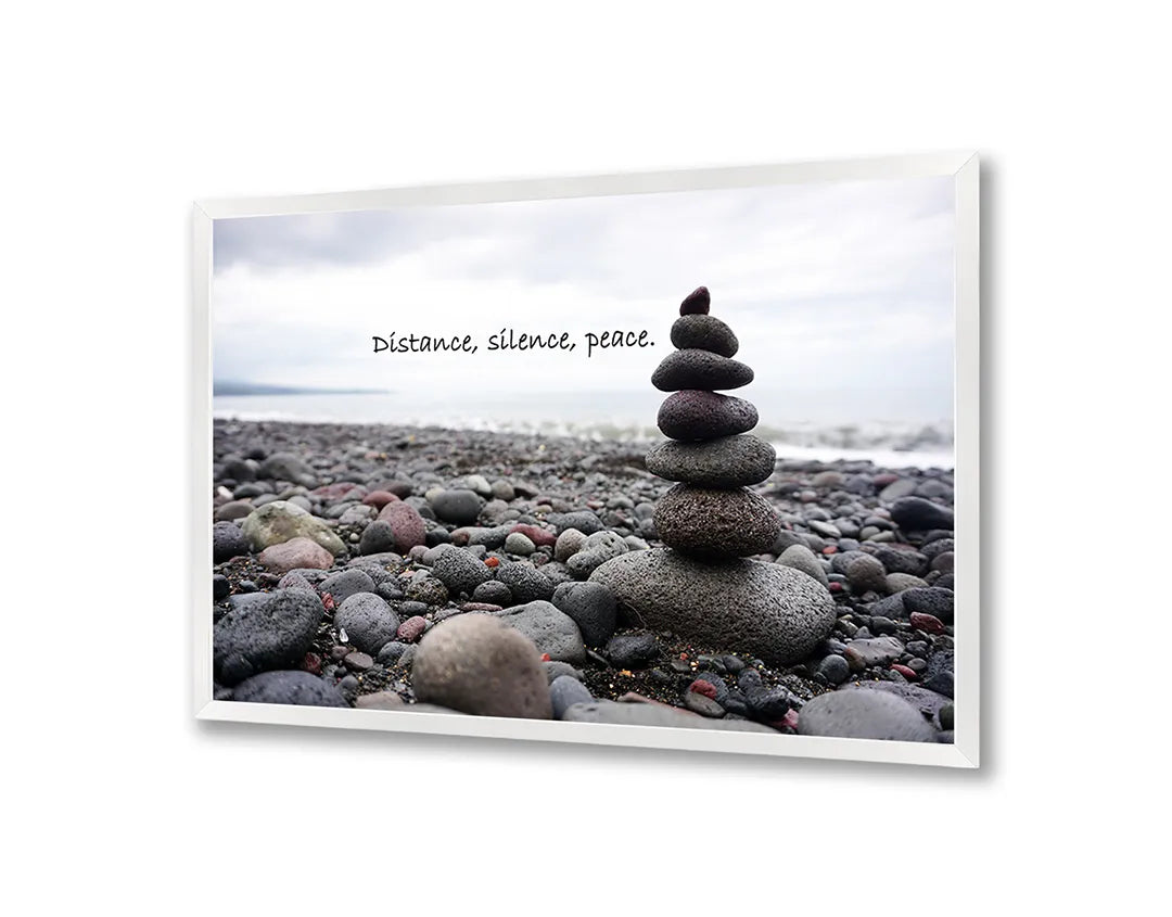 Metall Magnetboard mit hochwertigem Zen Steine auf Strand Design