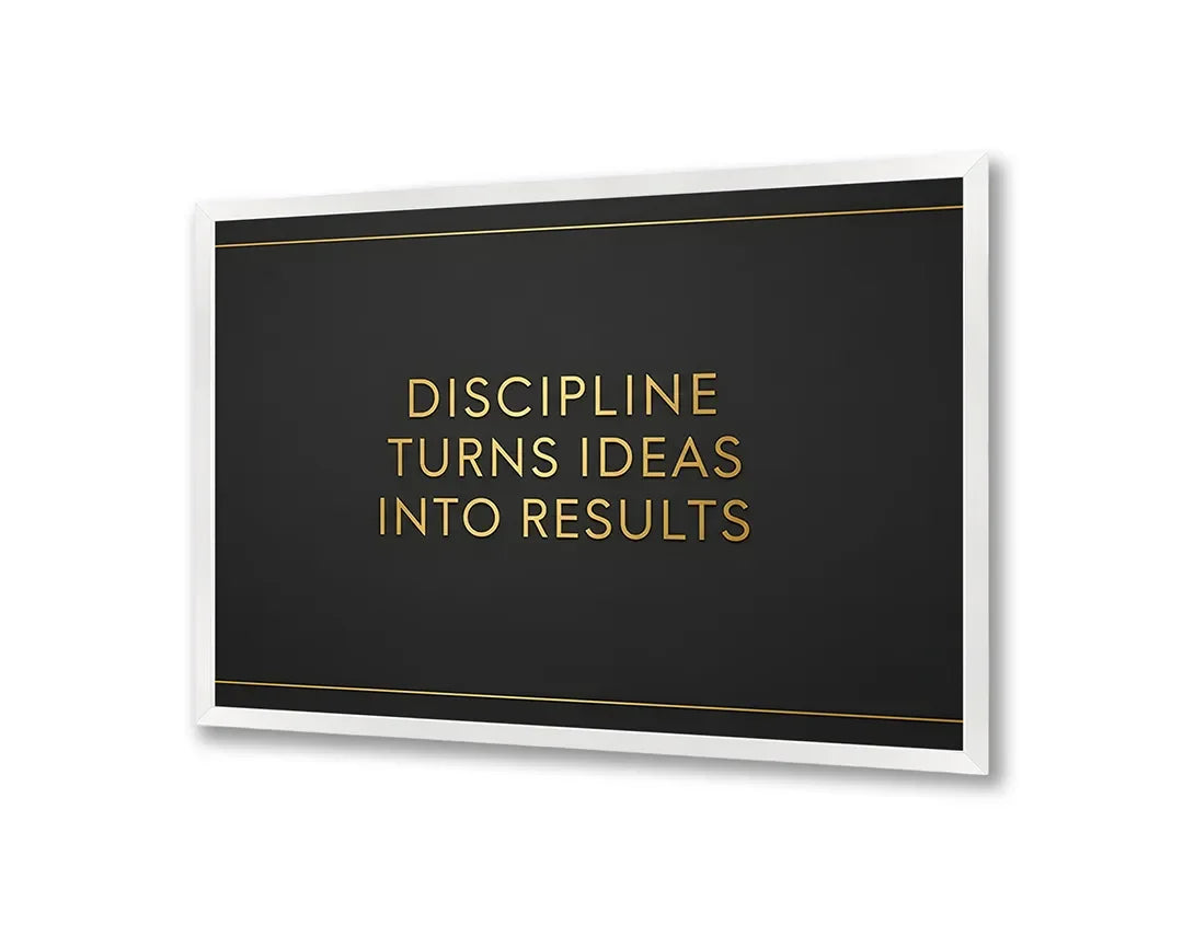 Metall Magnetboard mit hochwertigem Discipline turns ideas into results Design