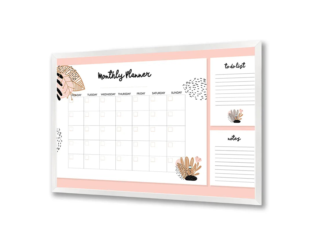 Metall Magnetboard mit hochwertigem Rosa Und Weiße Monatsplaner Design