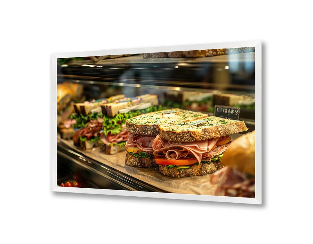 Metall Magnetboard mit hochwertigem Brötchen in Vitrine Design