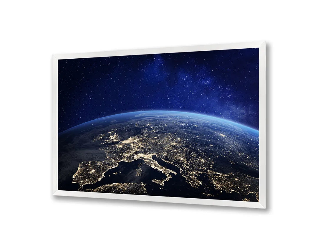 Metall Magnetboard mit hochwertigem Erde Vanuit Der Ruimte Mit Stadslichten Design