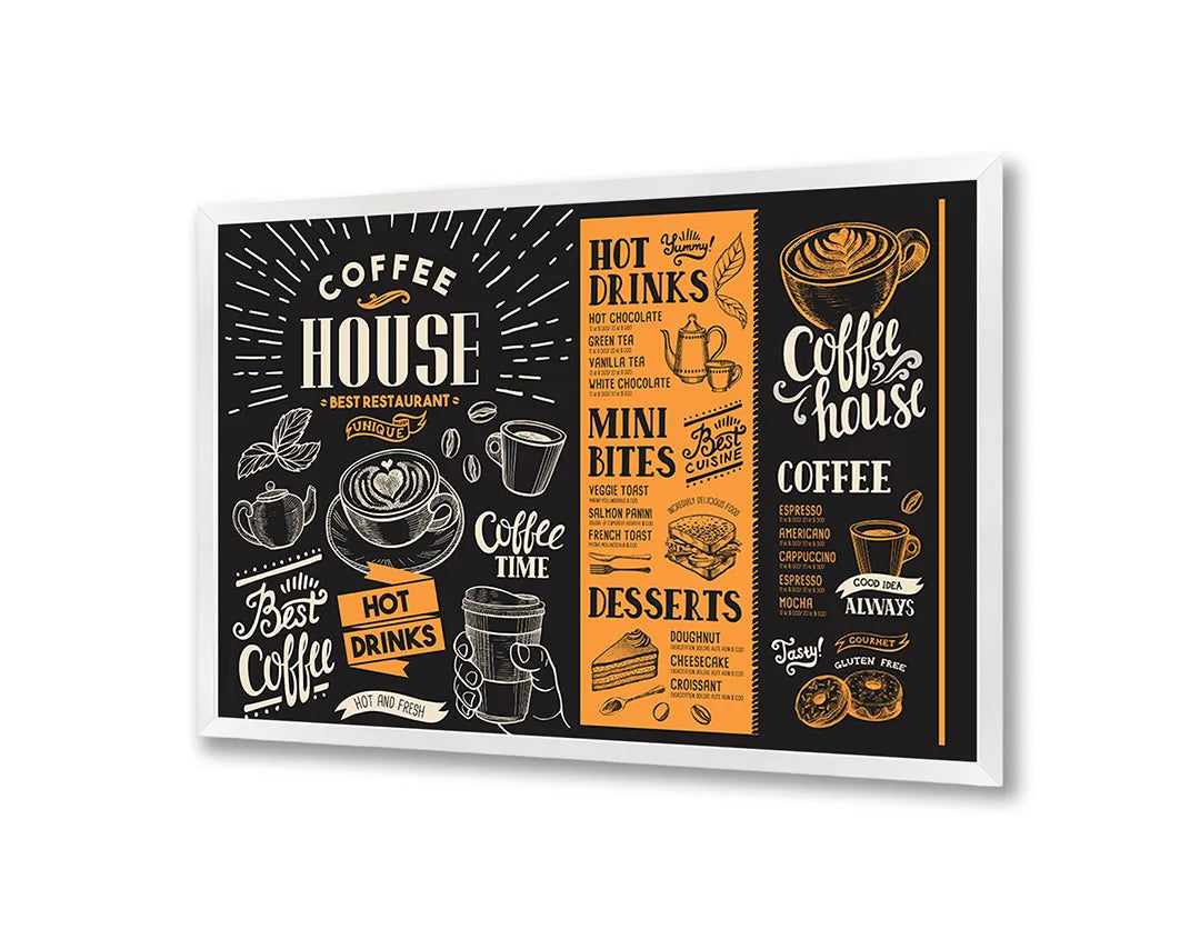 Metall Magnetboard mit hochwertigem Koffiehuis Kreidetafel Menü Design