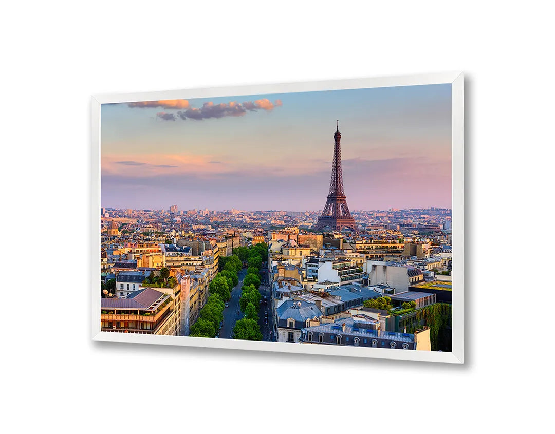 Metall Magnetboard mit hochwertigem Eiffeltoren Und Parijs Bei Sonnenuntergang Design
