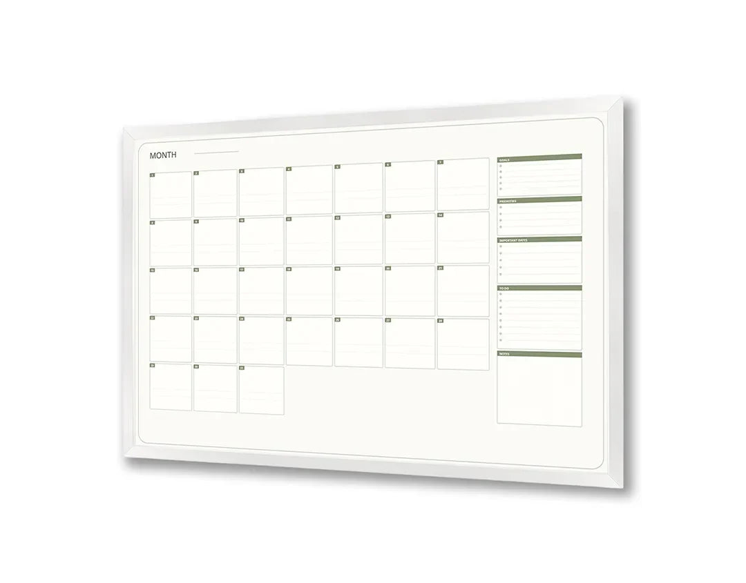 Metall Magnetboard mit hochwertigem Grüne Kalender Raster Design