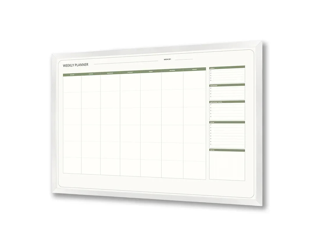 Metall Magnetboard mit hochwertigem Grüne Kalender Raster Variante Design