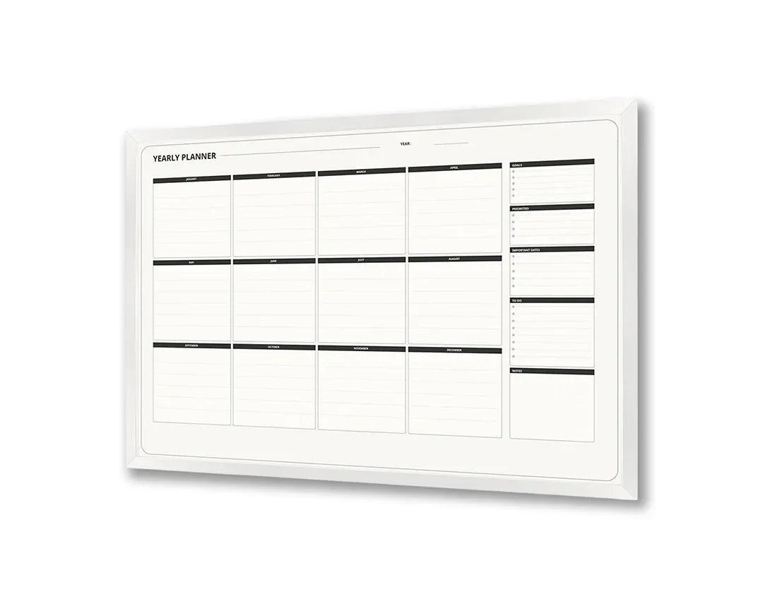 Metall Magnetboard mit hochwertigem Schwarz weiße Kalender modern Design