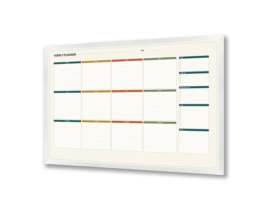 Metall Magnetboard mit hochwertigem Gelbe und rote Planer bunt Design