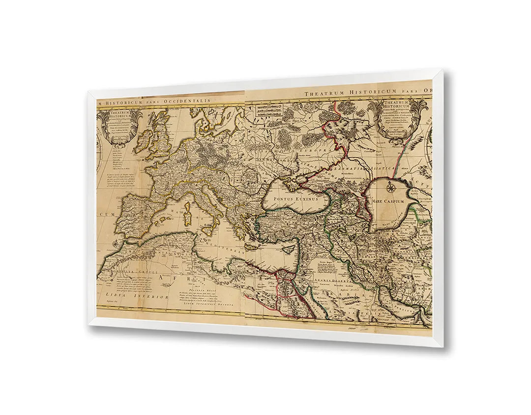 Metall Magnetboard mit hochwertigem Klassische Sepia Weltkarte Design