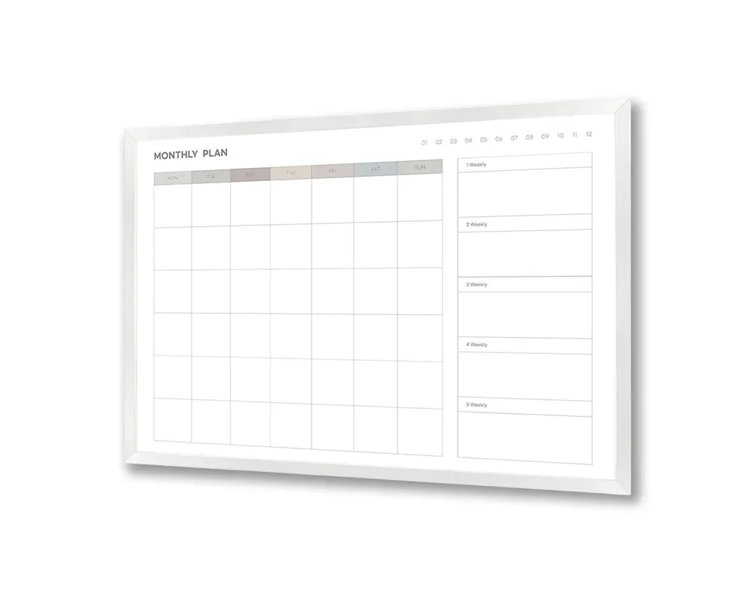 Metall Magnetboard mit hochwertigem Minimalistische Kalender Design