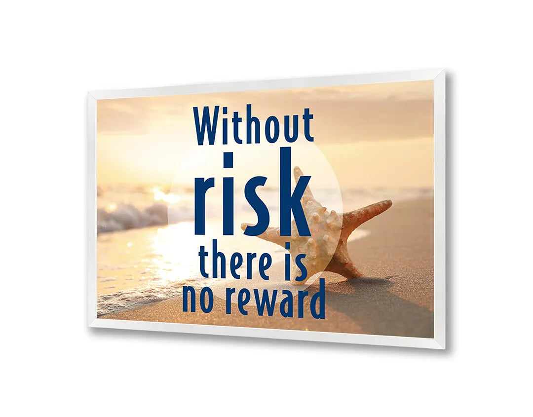 Metall Magnetboard mit hochwertigem Without risk Text Strand Design