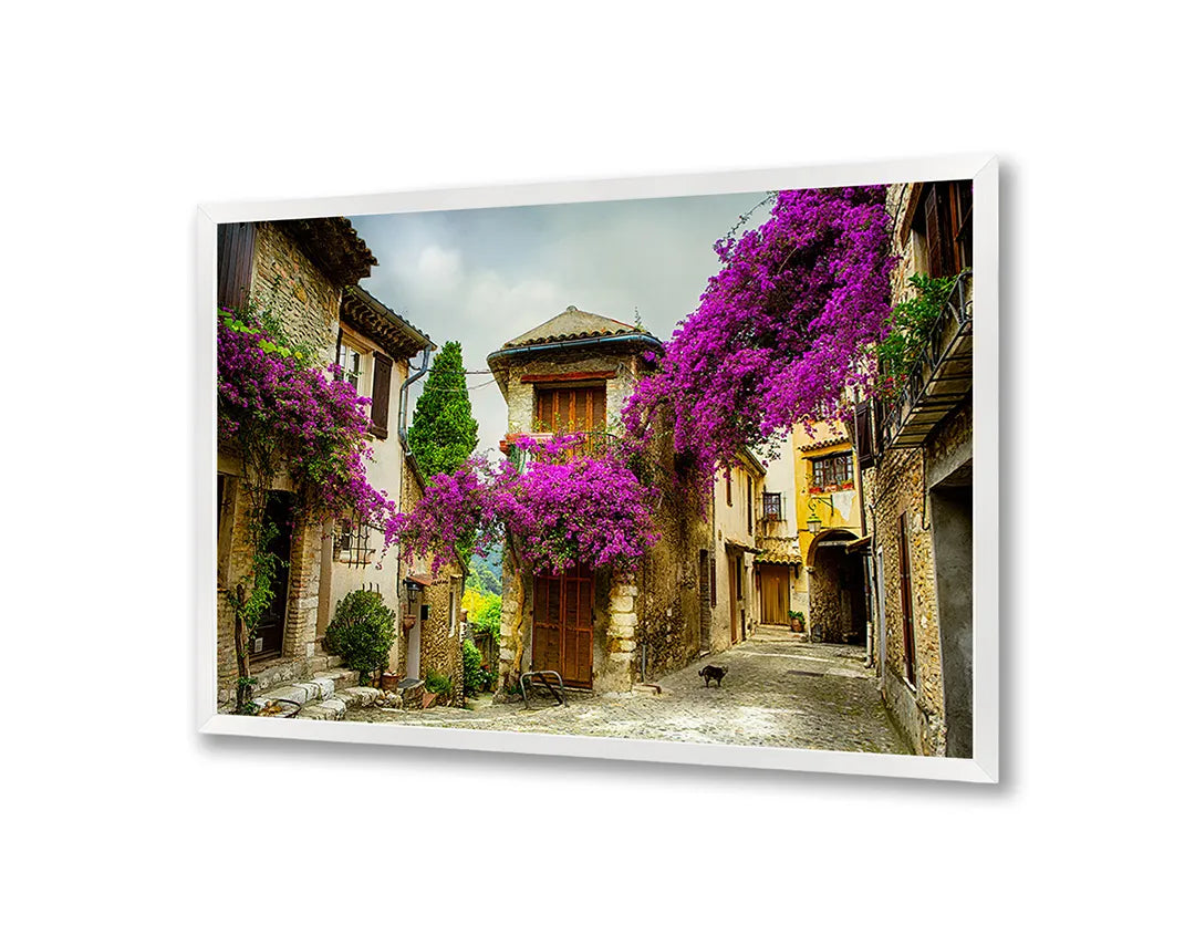 Metall Magnetboard mit hochwertigem Rosa Blumen In Ein Alte Straat Design