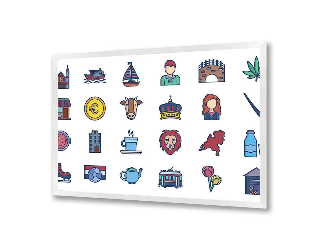 Metall Magnetboard mit hochwertigem Iconen Muster Design