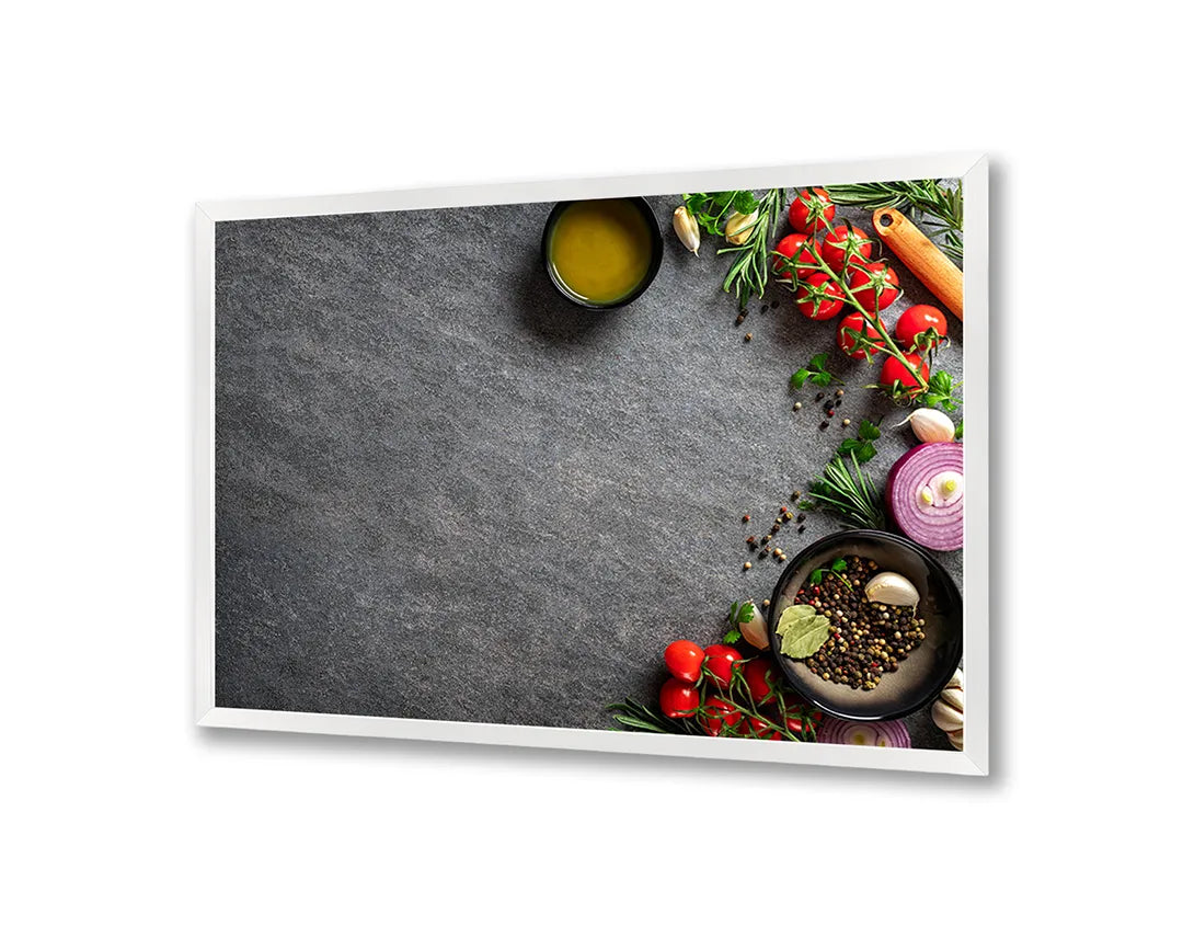 Metall Magnetboard mit hochwertigem Kook Zutaten dunkel Design