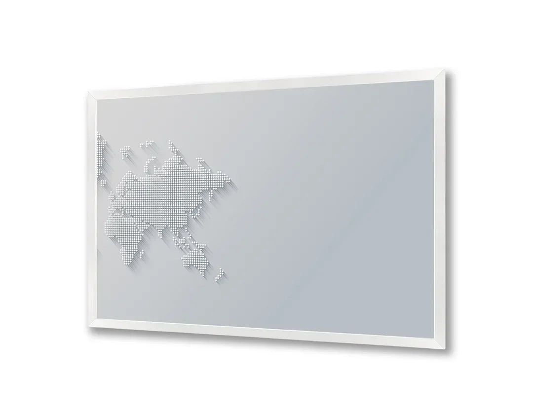 Metall Magnetboard mit hochwertigem Weltkarte grijs 3d Design