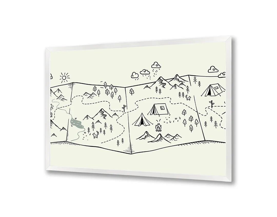 Metall Magnetboard mit hochwertigem Berge Doodle Illustration Design