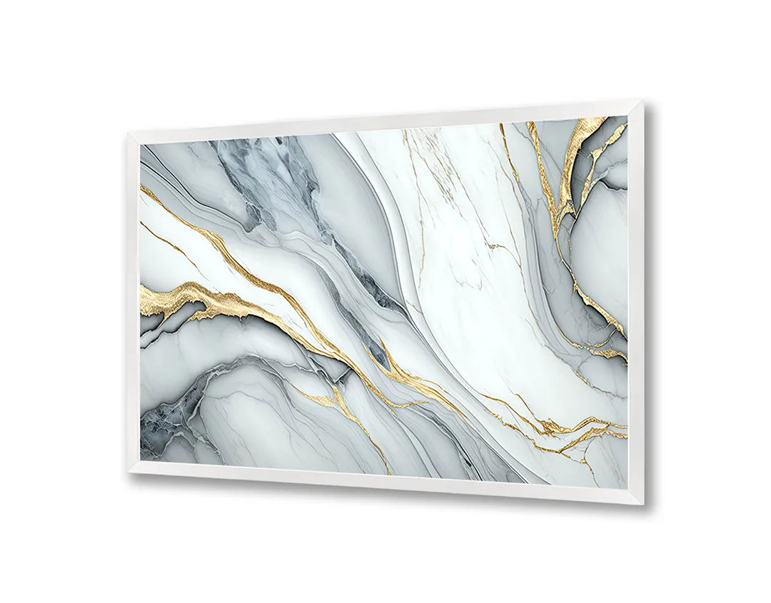Metall Magnetboard mit hochwertigem Gold weiß Marmor Design