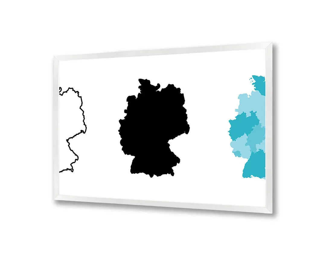 Metall Magnetboard mit hochwertigem Duitsland Karte schwarz weiß Design