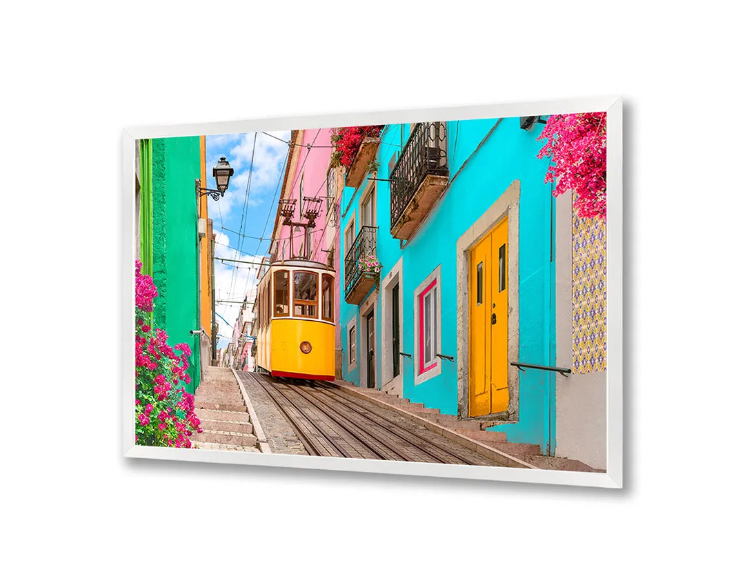 Metall Magnetboard mit hochwertigem Gelbe tram Lissabon Design