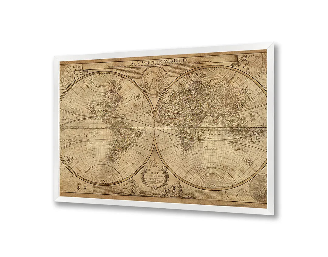 Metall Magnetboard mit hochwertigem Wereldbol Vintage stijl Design