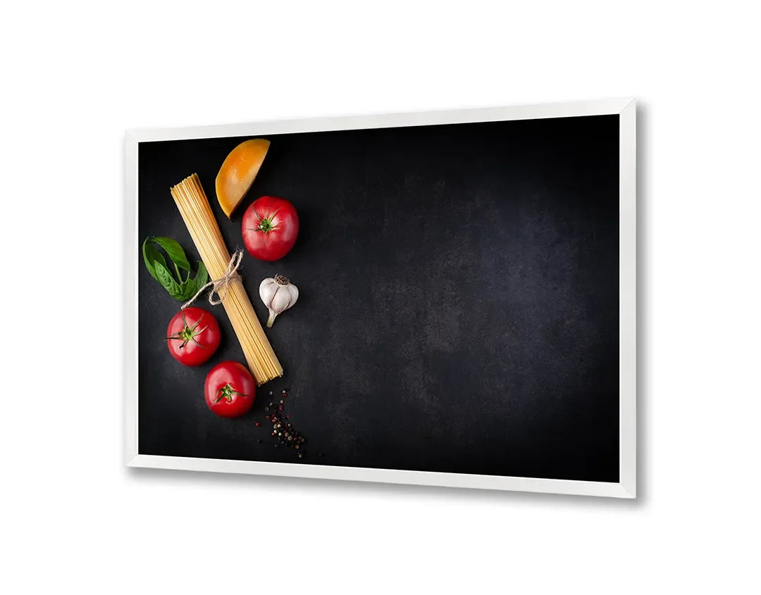 Metall Magnetboard mit hochwertigem Pasta Zutaten dunkel Design