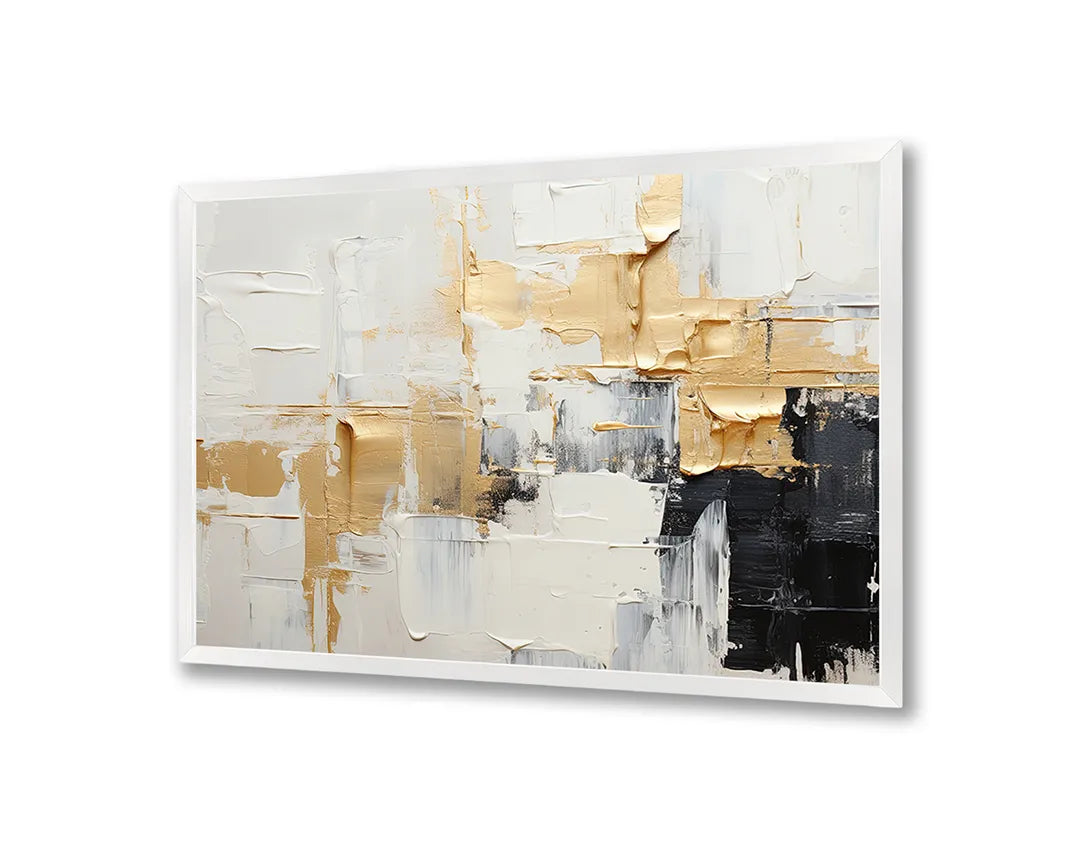 Metall Magnetboard mit hochwertigem Gold und weiß abstrakt schilderij Design