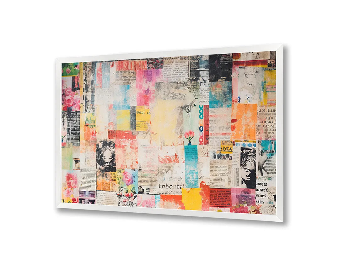 Metall Magnetboard mit hochwertigem Bunte collage abstrakt Design