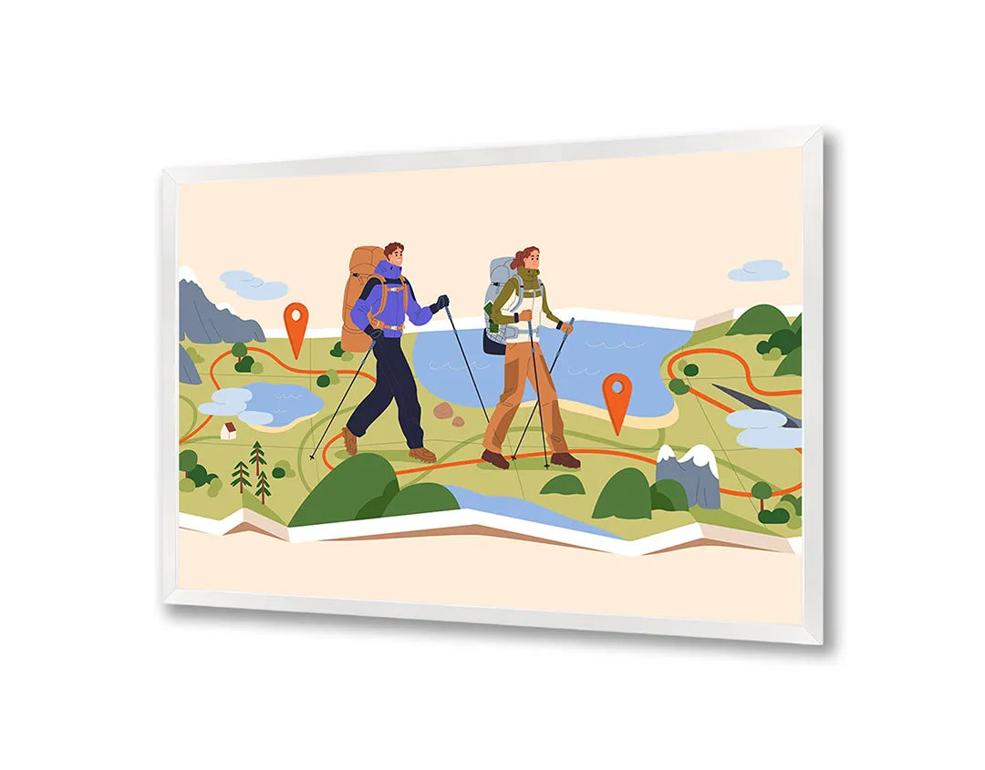 Metall Magnetboard mit hochwertigem Wandelaars in Berge Illustration Design