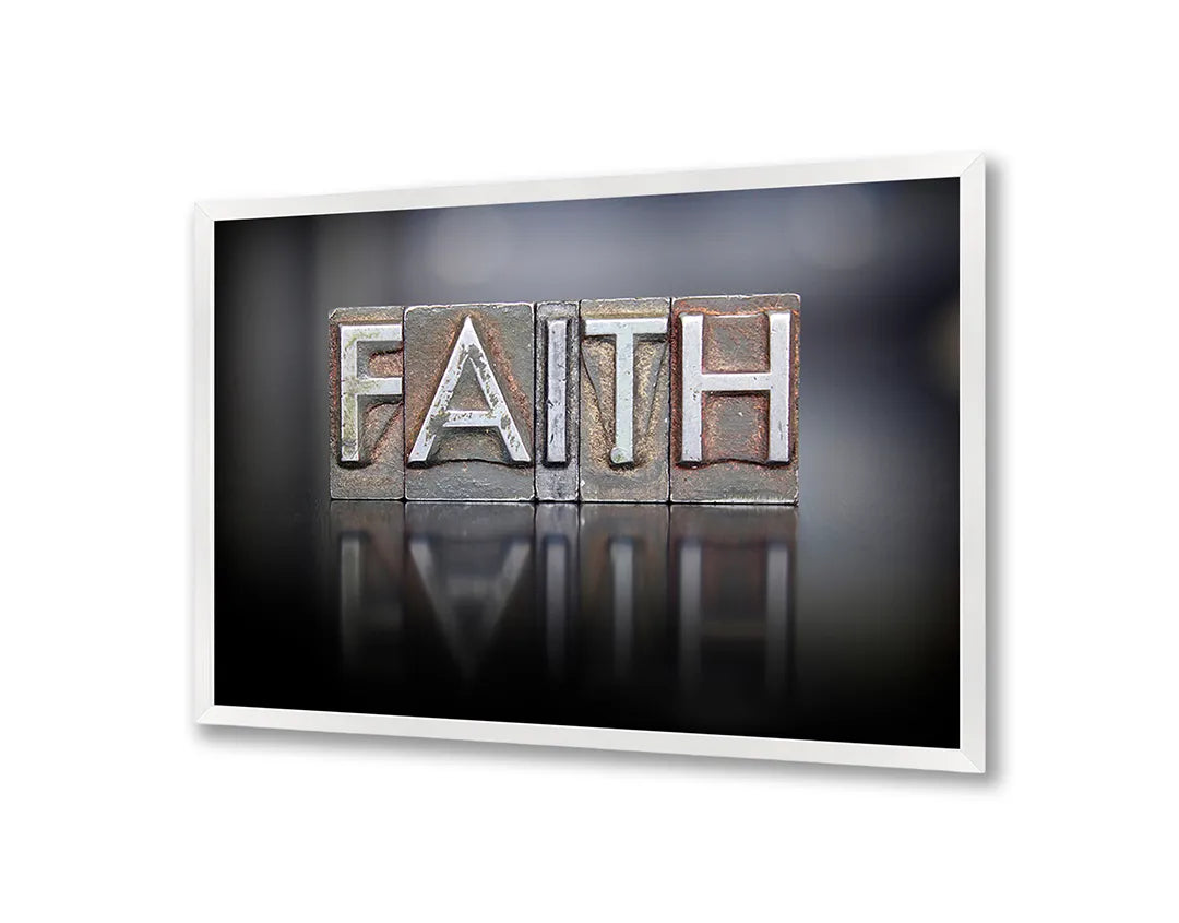 Metall Magnetboard mit hochwertigem Glaube Text Mit Reflectie Design