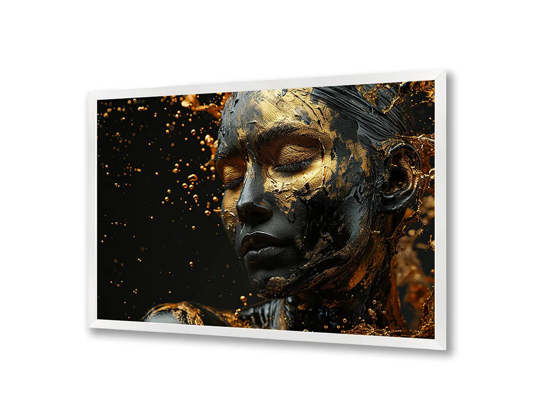 Metall Magnetboard mit hochwertigem Goldene Gesicht standbeeld Design