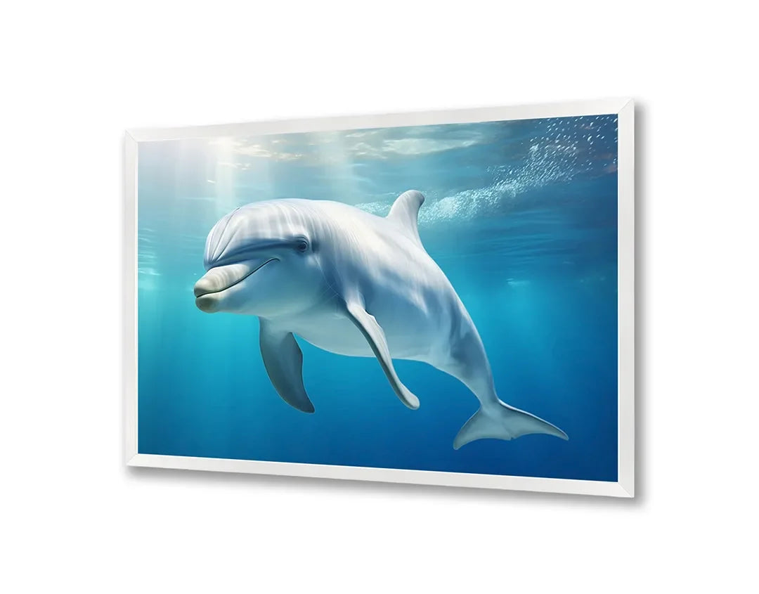 Metall Magnetboard mit hochwertigem Dolfijn Unterwasser blau Design
