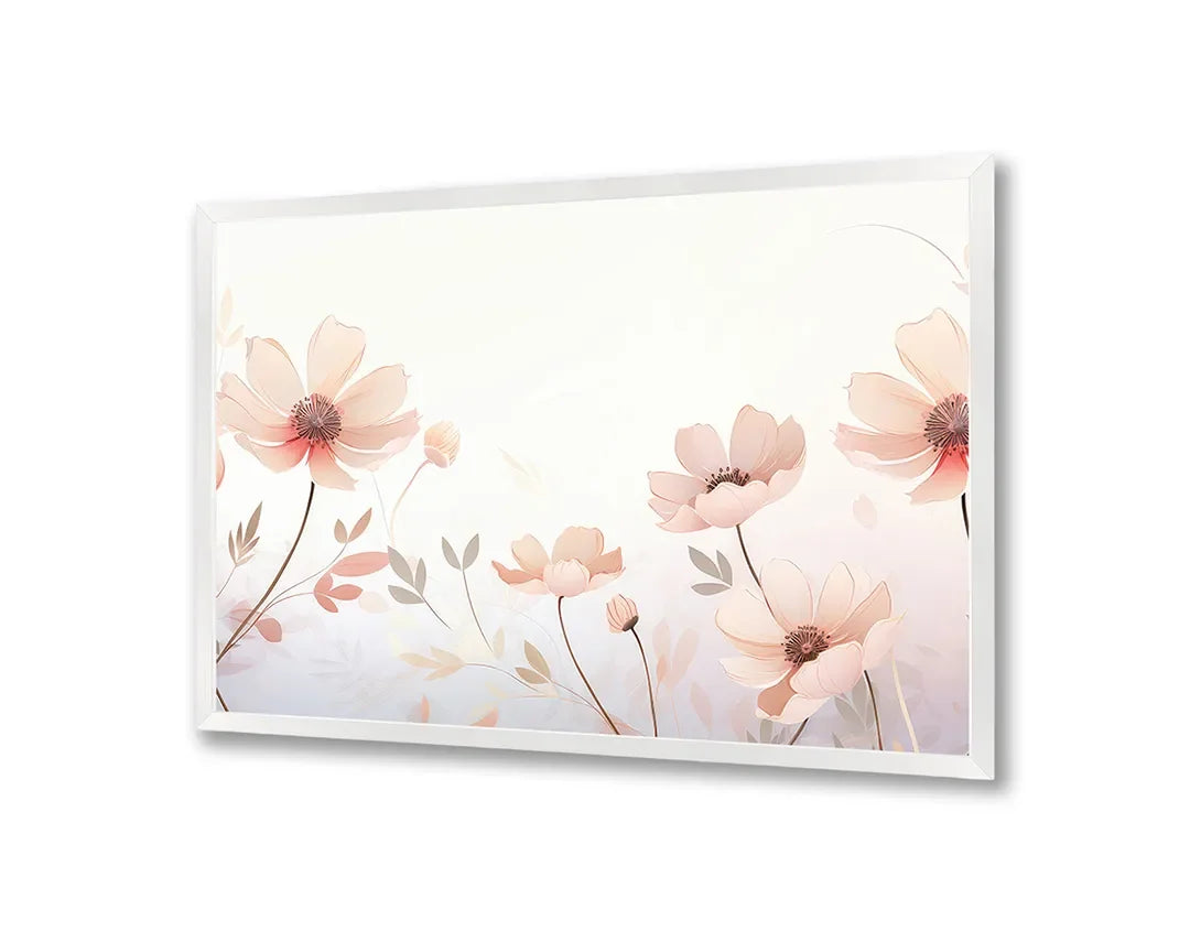 Metall Magnetboard mit hochwertigem Weiche rosa Blumen Aquarell Design