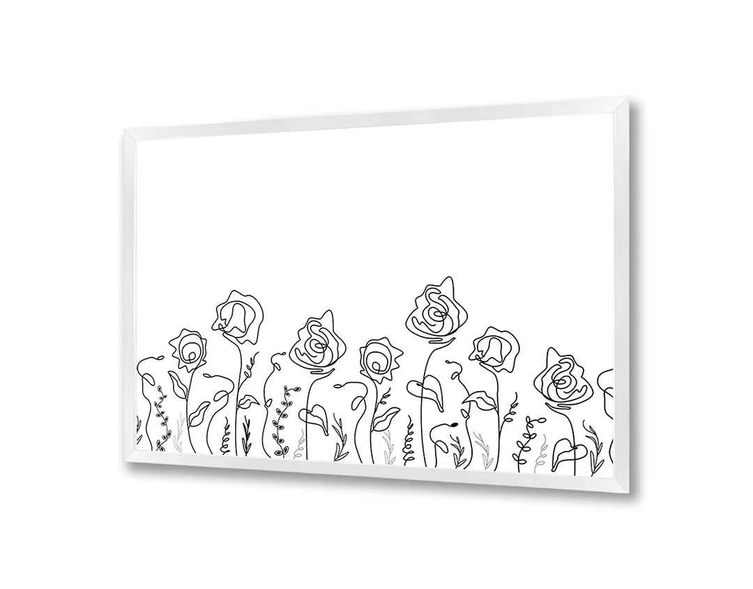 Metall Magnetboard mit hochwertigem Minimalistische Blumen Linienzeichnung Design