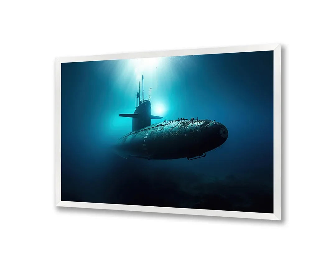Metall Magnetboard mit hochwertigem Duikboot Unterwasser blau Design