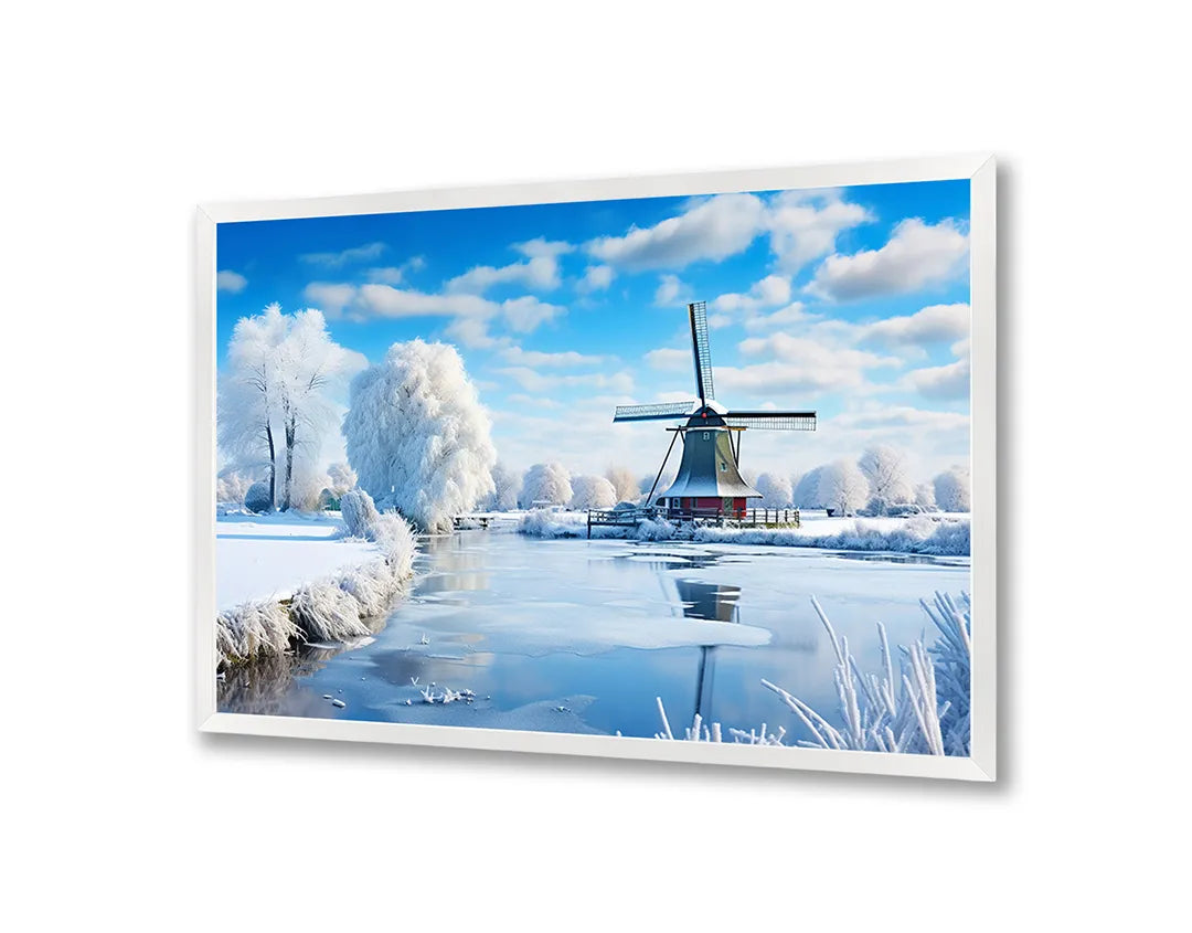 Metall Magnetboard mit hochwertigem Winterlandschap molen Design